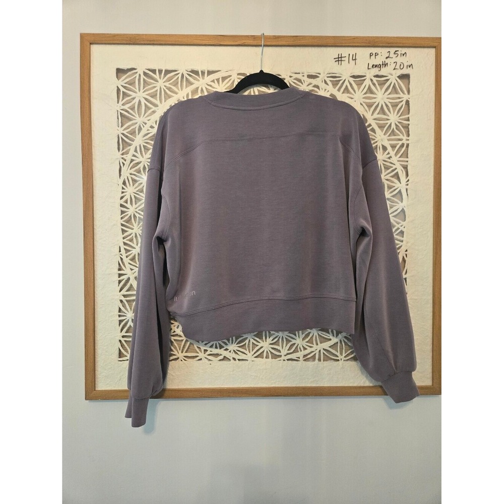 Lululemon Perfectly Oversized Cropped Lavender Crewneck Sweatshirt Size 6 - Picture 9 of 9